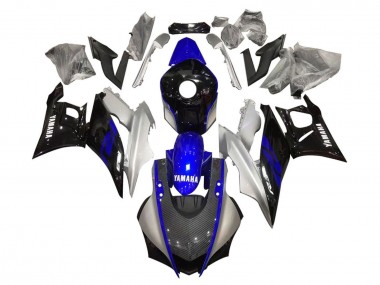 Carenados Moto Yamaha YZF R3/R25 2019-2021 - Plata Azul Negro FibraCarbono Estilo