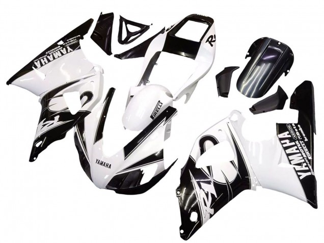 Carenados Moto Yamaha YZF 1000 R1 1998-1999 - Blanco Negro Brillante