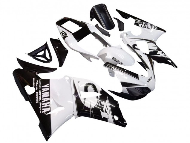 Carenados Moto Yamaha YZF 1000 R1 1998-1999 - Blanco Negro Brillante