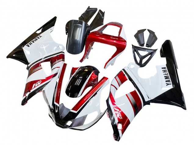 Carenado Moto Yamaha YZF 1000 R1 2000-2001 - Rojo Blanco Negro Brillante