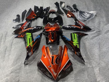 Carenados Moto Yamaha YZF 1000 R1 2002-2003 - Naranja Negro Neon Verde Llama 16