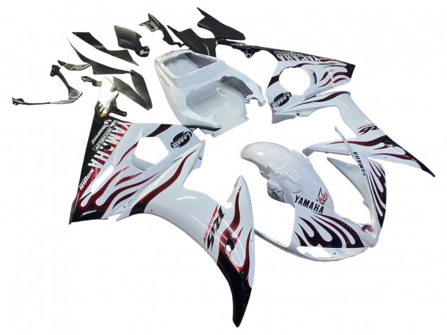 Carenados Moto Yamaha YZF R6S 2006-2009 - Blanco Dark Negro Llama