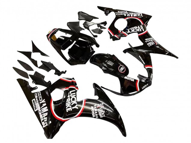 Carenados Moto Yamaha YZF R6 2003-2004 - Negro Brillante Rojo Blanco Lucky Strike Motul