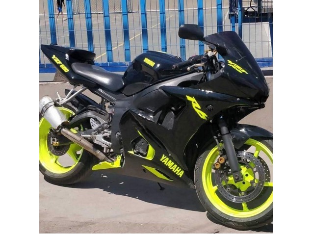 Carenados Moto Yamaha YZF R6 2003-2004 - Negro Brillante Neon Amarillo