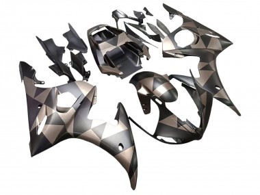 Carenados Moto Yamaha YZF R6S 2006-2009 - Gris Negro Mate Geométrico