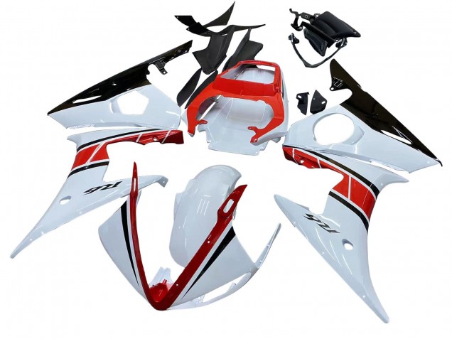 Carenados Moto Yamaha YZF R6S 2006-2009 - Blanco Rojo Negro Brillante