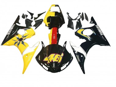 Carenados Moto Yamaha YZF 600 R6 2005 - Negro Amarillo Rojo 46