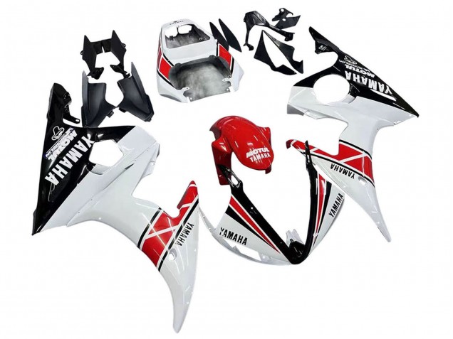 Carenados Moto Yamaha YZF 600 R6 2005 - Blanco Negro Rojo Motul