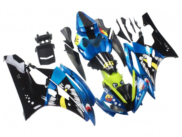 Carenados Moto Yamaha YZF 600 R6 2006-2007 - Azul Neon Verde Negro Tiburón
