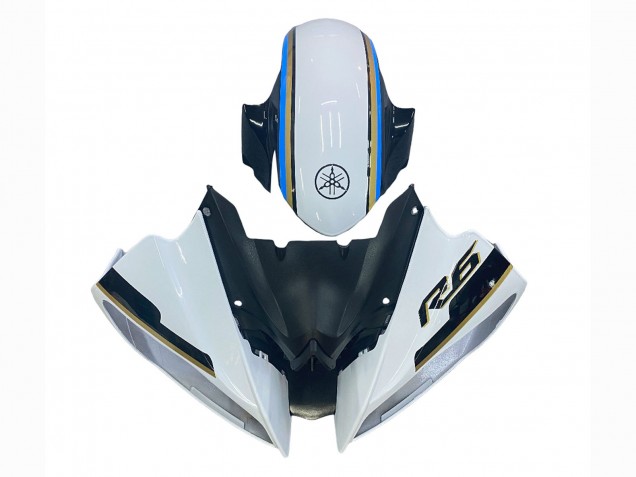 Carenado Moto Yamaha YZF 600 R6 2008-2016 - Blanco Azul Negro Brillante