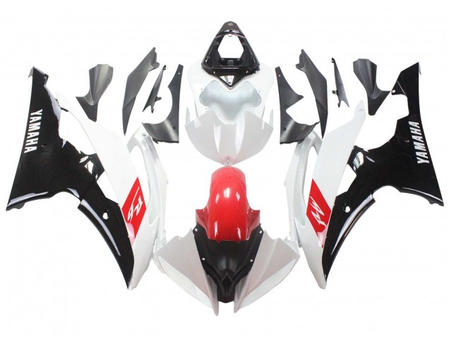 Carenados Moto Yamaha YZF 600 R6 2008-2016 - Blanco Rojo Negro Brillante