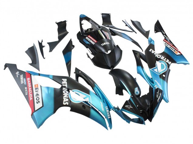 Carenados Moto Yamaha YZF 600 R6 2008-2016 - Azul Claro Negro Mate Petronas ENEOS