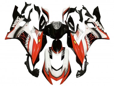 Carenados Moto Yamaha YZF 600 R6 2017-2023 - Blanco Rojo Negro Tiburón