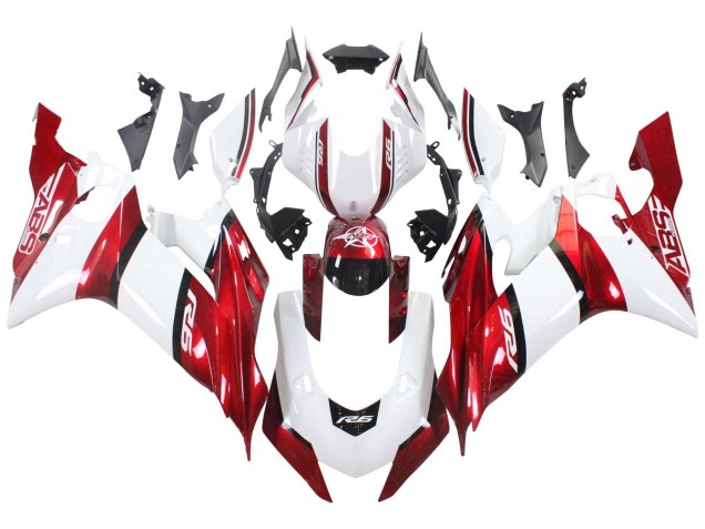 Carenados Moto Yamaha YZF 600 R6 2017-2023 - Blanco Rojo Negro