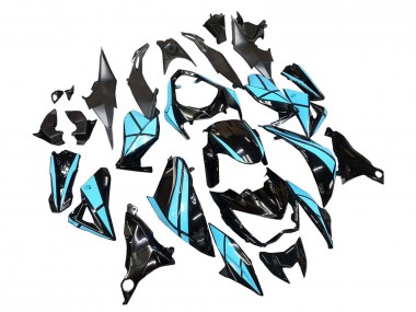 Carenados Moto Kawasaki Z800 2013-2018 - Azul Claro Negro Brillante