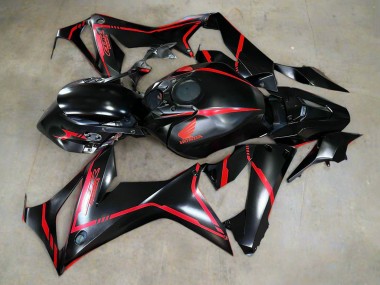 Carenados Moto Honda CBR650R 2019-2020 - Negro Brillante Rojo Raya