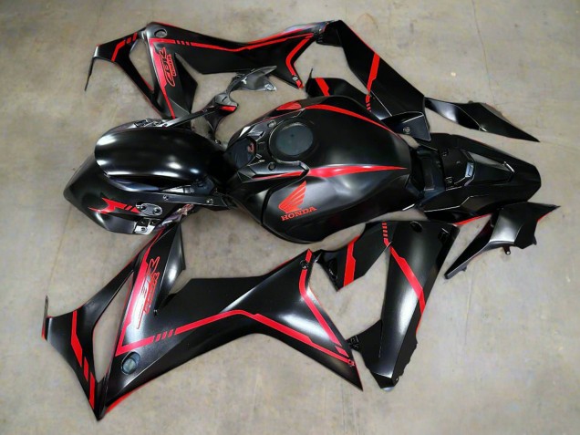 Carenados Moto Honda CBR650R 2021-2023 - Negro Brillante Rojo Raya