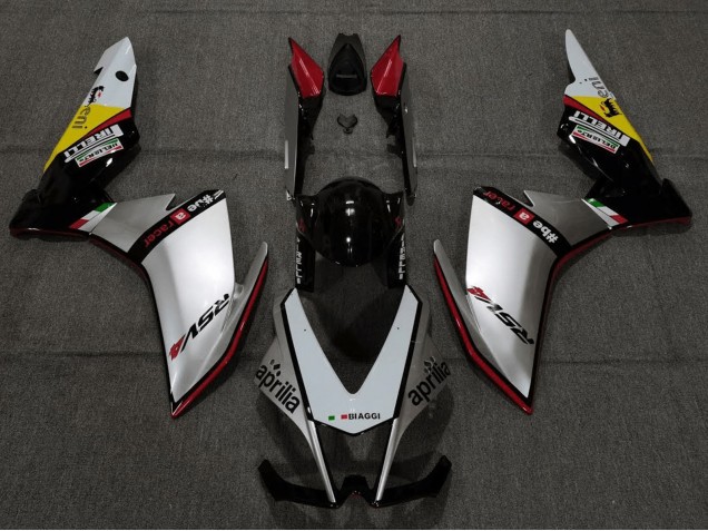 Carenado Moto Aprilia RSV4 1000 2009-2015 - Plata Rojo Negro Amarillo