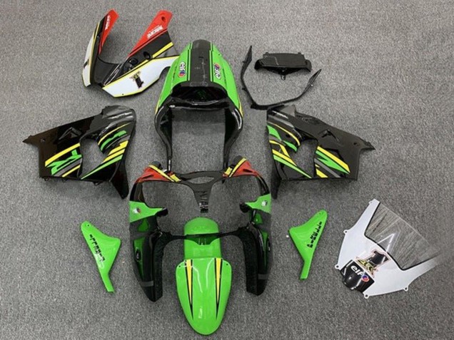 Carenados Moto Kawasaki ZX9R 2002-2003 - Verde Negro Amarillo Naranja