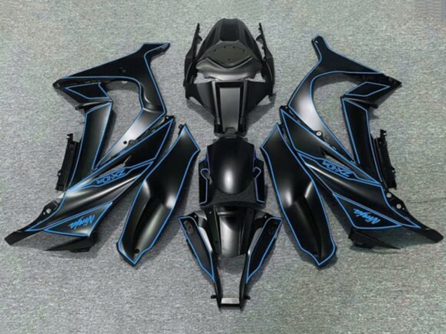 Carenados Moto Kawasaki ZX10R 2011-2015 - Negro Mate Azul