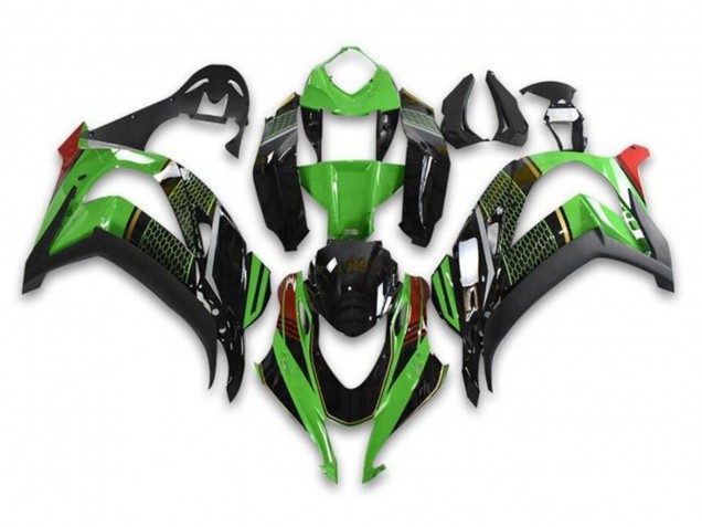 Carenados Moto Kawasaki ZX10R 2016-2020 - Verde Negro Brillante Rojo Honeycomb
