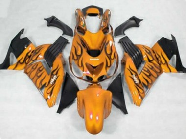 Carenados Moto Kawasaki ZX14R ZZR1400 2006-2011 - Naranja Negro Llama