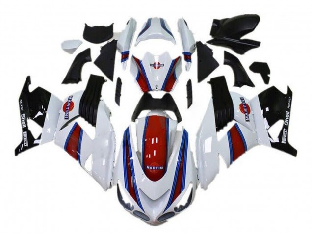 Carenados Moto Kawasaki ZX14R ZZR1400 2006-2011 - Blanco Rojo Azul Negro Martini