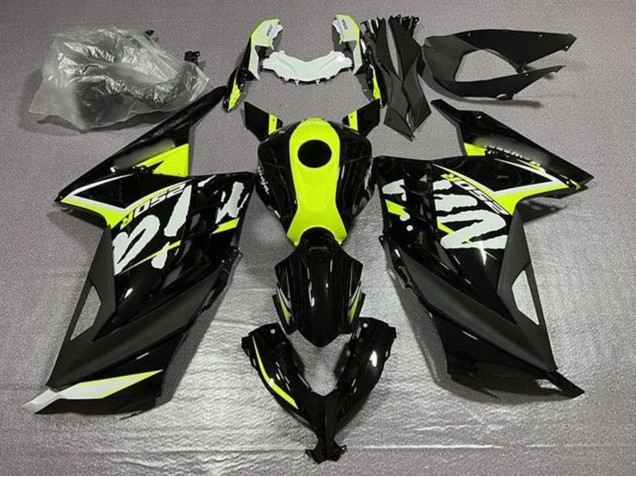 Carenados Moto Kawasaki EX300 2013-2024 - Negro Brillante Neon Amarillo Blanco