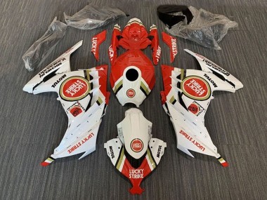 Carenados Moto Kawasaki EX300 2013-2024 - Blanco Rojo Lucky Strike