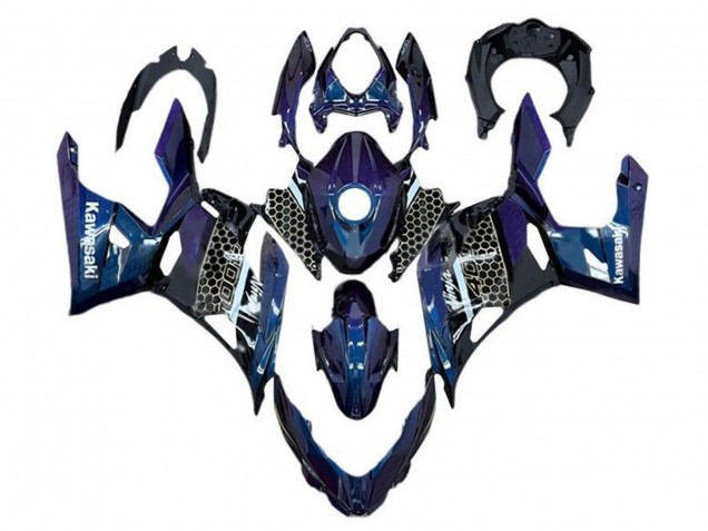 Carenados Moto Kawasaki Ninja 400 2018-2024 - Azul Blanco Honeycomb