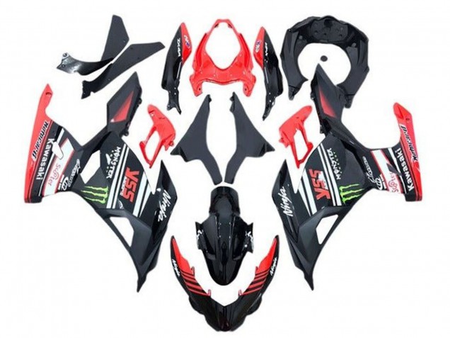 Carenados Moto Kawasaki Ninja 400 2018-2024 - Rojo Negro Verde Monstruo