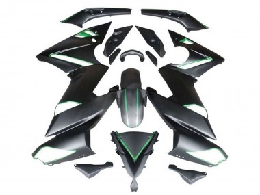 Carenados Moto Kawasaki Ninja 650 EX650 2009-2011 - Negro Mate Verde Raya