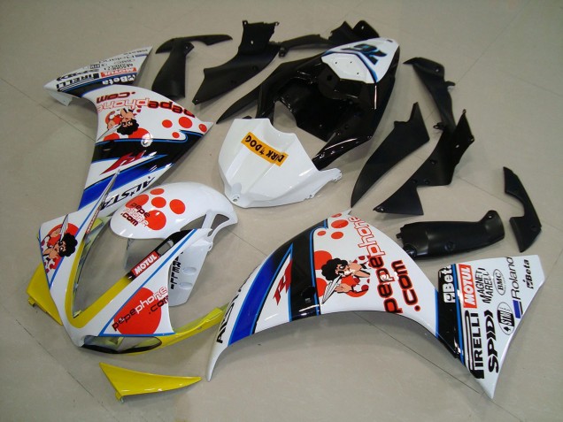 Carenados Moto Yamaha YZF R1 2012-2014 - Blanco Naranja Amarillo Azul Negro Pepe Phone