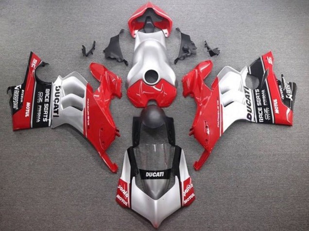 Carenados Moto Ducati Panigale V4 V4S 2020-2021 - Plata Rojo Negro Brillante