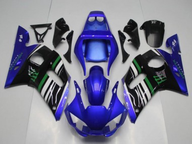 Carenados Moto Yamaha YZF R6 1998-2002 - Azul Blanco Verde Negro Monstruo