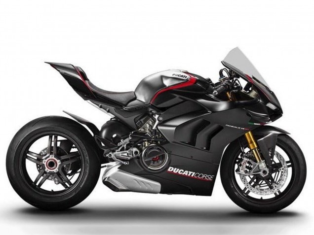 Carenados Moto Ducati Panigale V4 V4S 2020-2021 - Plata Rojo Negro Brillante Corse