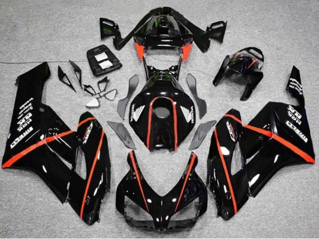 Carenados Moto Honda CBR1000RR 2004-2005 - Negro Brillante Rojo Raya