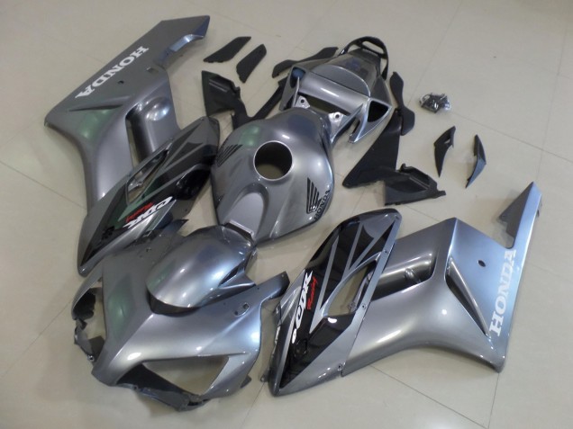Carenados Moto Honda CBR1000RR 2004-2005 - Plata Negro Brillante Raya