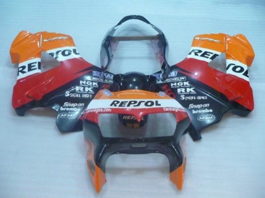 Carenados Moto Honda VFR 800 1998-2001 - Naranja Blanco Rojo Negro Repsol