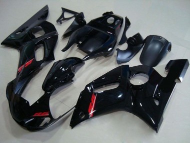 Carenados Moto Yamaha YZF R6 1998-2002 - Negro Brillante Rojo Calcomanía
