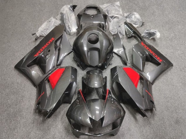 Carenados Moto Honda CBR600RR 2013-2023 - Falso FibraCarbono Rojo