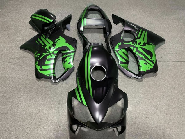 Carenados Moto Honda CBR600 F4i 2001-2003 - Verde Negro Mate Cráneo