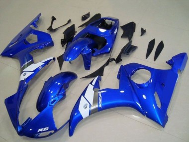 Carenado Moto Yamaha YZF R6 2003-2004 - Azul Blanco OEM Estilo