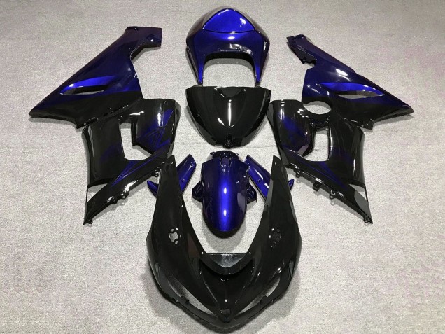 Carenado Moto Kawasaki ZX6R 2005-2006 - Azul Negro Brillante