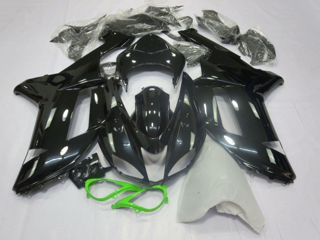 Carenados Moto Kawasaki ZX6R 2007-2008 - Negro Brillante Neon Verde