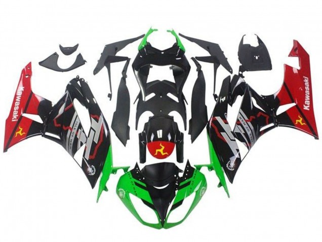 Carenados Moto Kawasaki ZX6R 2009-2012 - Verde Negro Brillante Rojo