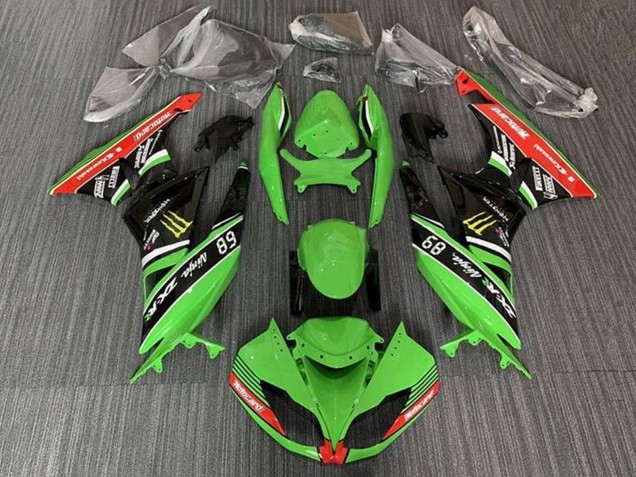 Carenados Moto Kawasaki ZX6R 2009-2012 - Verde Negro Brillante Rojo Amarillo Monstruo Motocard