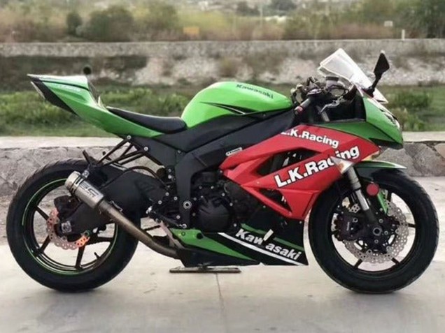 Carenados Moto Kawasaki ZX6R 2009-2012 - Verde Rojo Negro Blanco L.K. Carrera