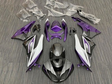 Carenados Moto Kawasaki ZX6R 2009-2012 - Púrpura Blanco Plata Negro