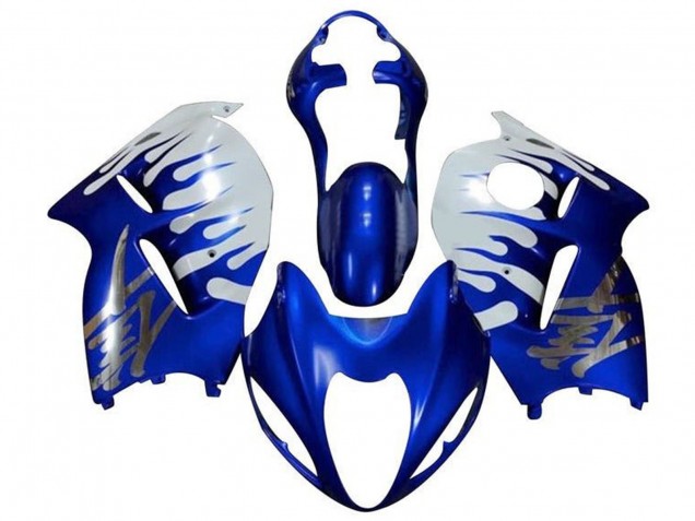 Carenados Moto Suzuki GSXR1000 1996-2007 - Blanco Azul Chrome Llama